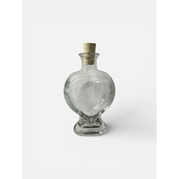 Szív üveg parafa dugóval 0.2l