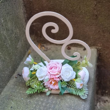 Szív Esküvői Gyűrűtartó – 22cm (GYUR4)