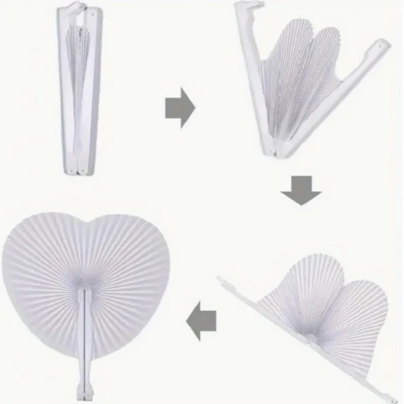 Elegáns Szív alakú Origami Legyező