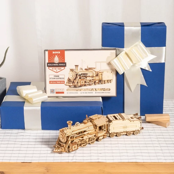 Fából készült 3D-s kirakó - Prime gőzmozdony