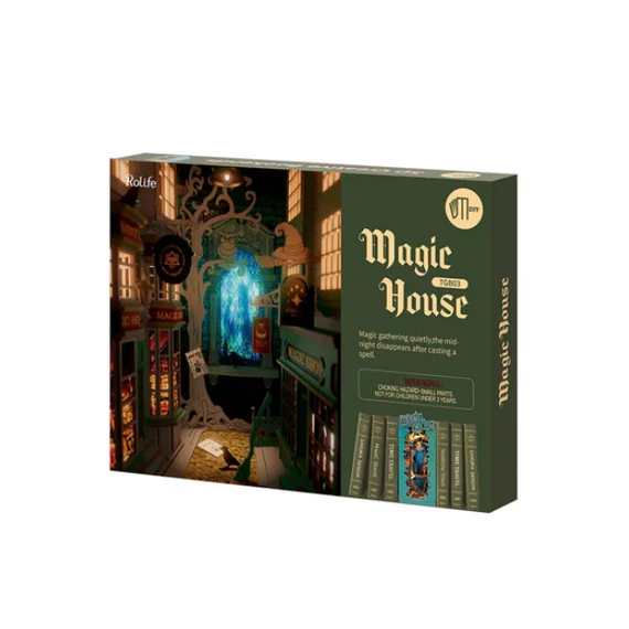 Könyvkuckó Varázsház 3D fa puzzle modell - Book Nook